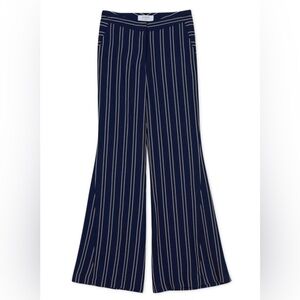 La Ligne Navy and White Striped Wide Leg Pants